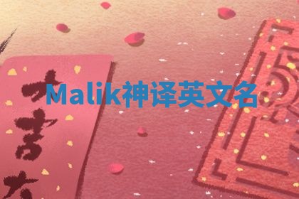 Malik神译英文名 Malik神译英文名