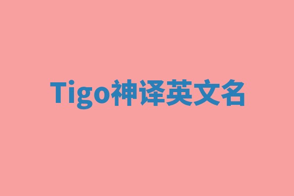 Tigo神译英文名
