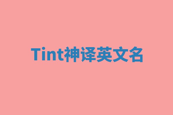Tint神译英文名