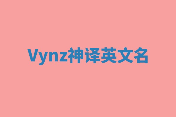 Vynz神译英文名