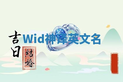 Wid神译英文名 Wid神译英文名